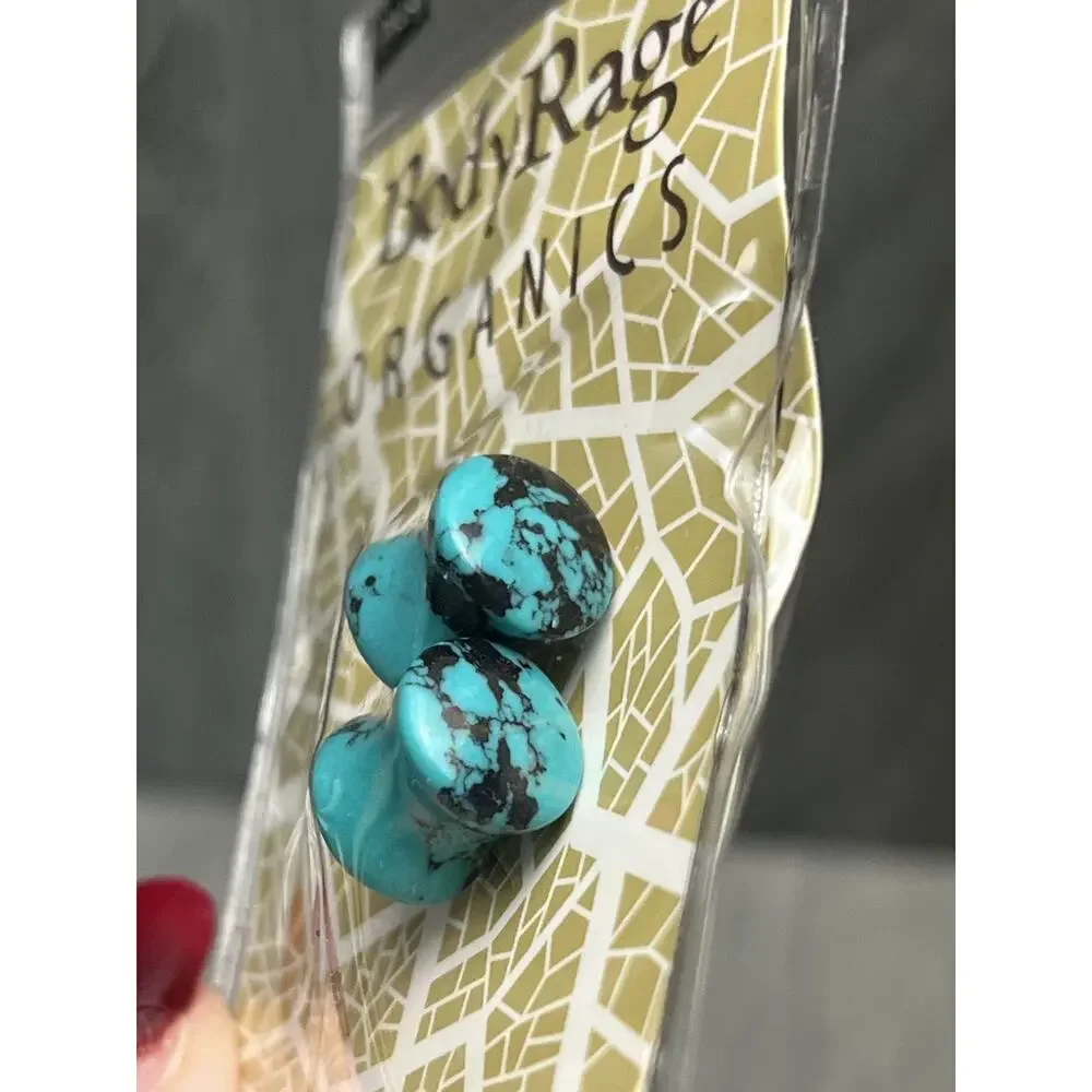 BodyRage Organics Turquoise Plug 00G Wood Ear‎ Gauges